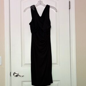 David Meister Black Sleeveless Midi Dress